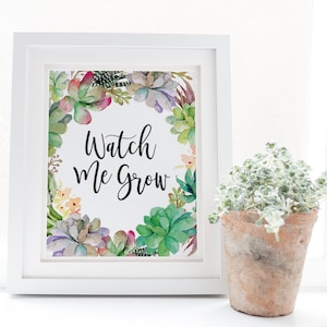 Watch Me Grow Sign - Succulent Favors Sign - Baby Shower Succulent Favors - Succulent Baby Shower Decor - Fiesta Baby Shower - Cactus Party