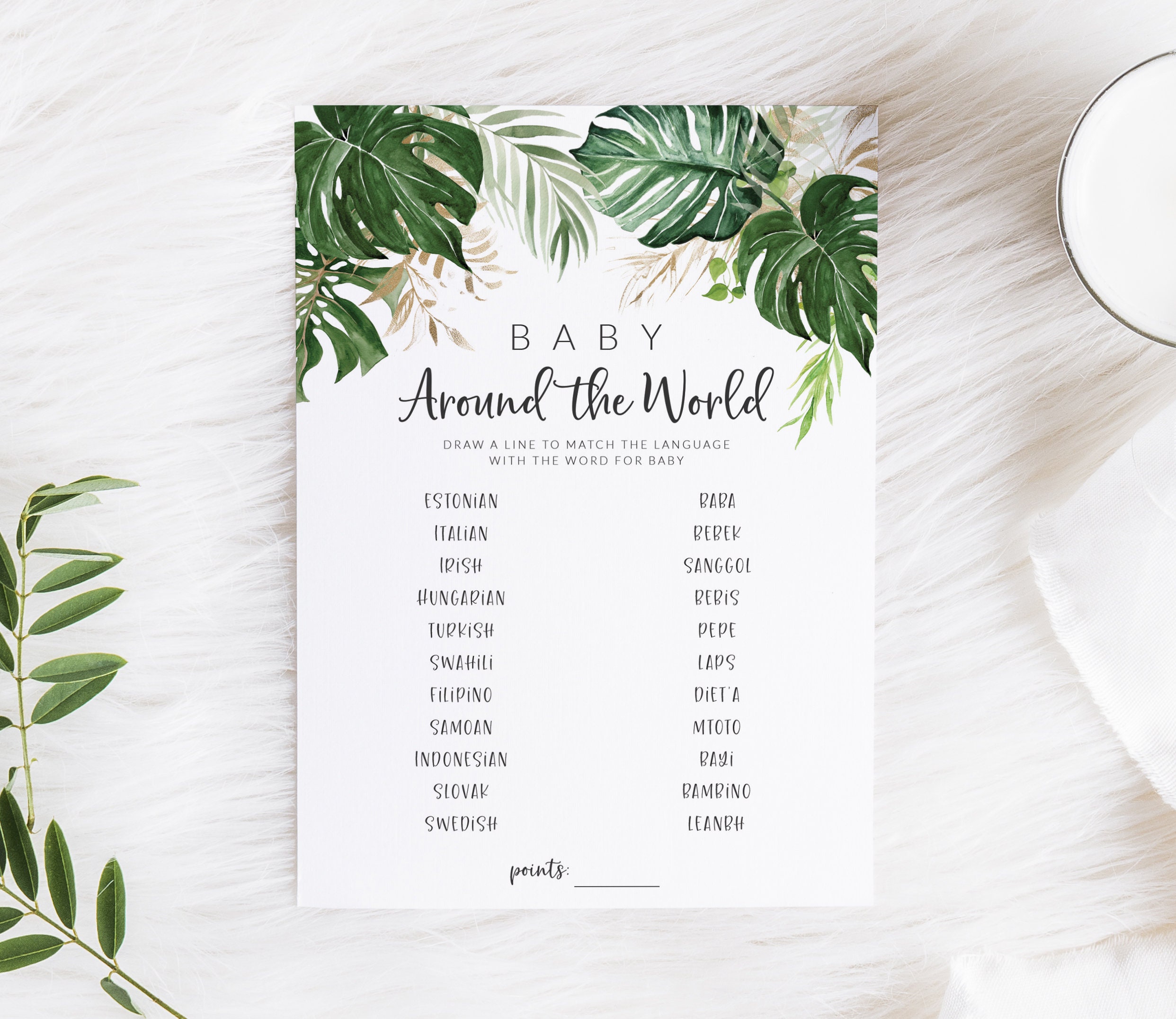 Tropical Baby Shower Game Package Set of 12 Printable Games Etsy