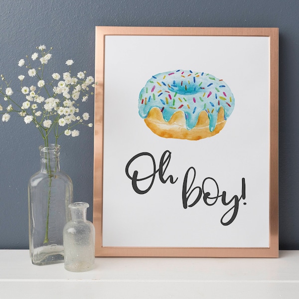 Oh Boy Sign - Oh Boy Baby Shower - Oh Boy Donut Party - Donut Theme Party Supplies - Donut Party Supplies - Boy Baby Shower - Sprinkle Donut