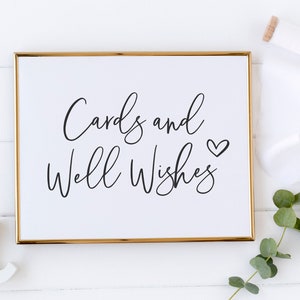 Cartes et panneau de souhaits - imprimable souhaits bien panneau - panneau de cartes de mariage - signalétique de mariage minimaliste moderne - noir et blanc