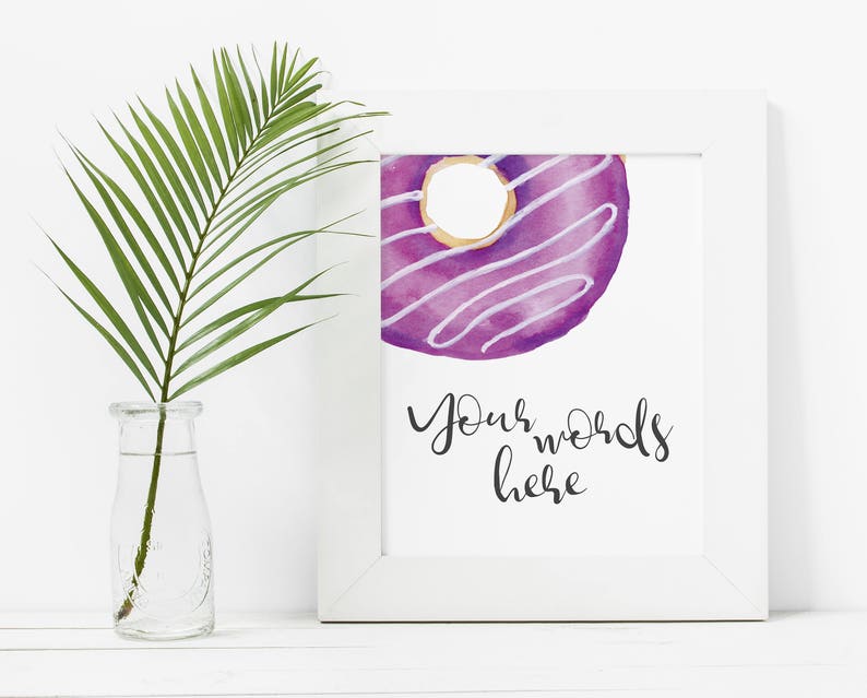 Purple Donut Decor Donut Party Decorations Donut Party Supplies Custom Donut Sign Donut Birthday Party Sign Donut Party Printable
