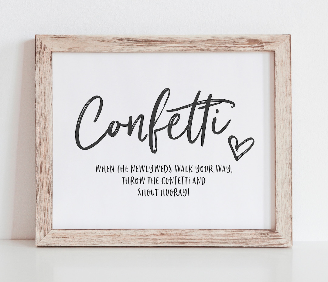 Wedding Ceremony Confetti Sign - Printable Signage for Wedding ...