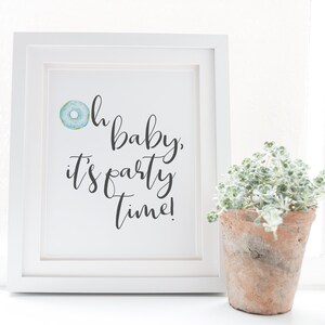 Oh Baby Donut Sign - Oh Baby Shower Decor - Oh Baby Sign - Blue Donut Baby Shower - Baby Sprinkle Decor - Blue Boy Baby Shower Decorations