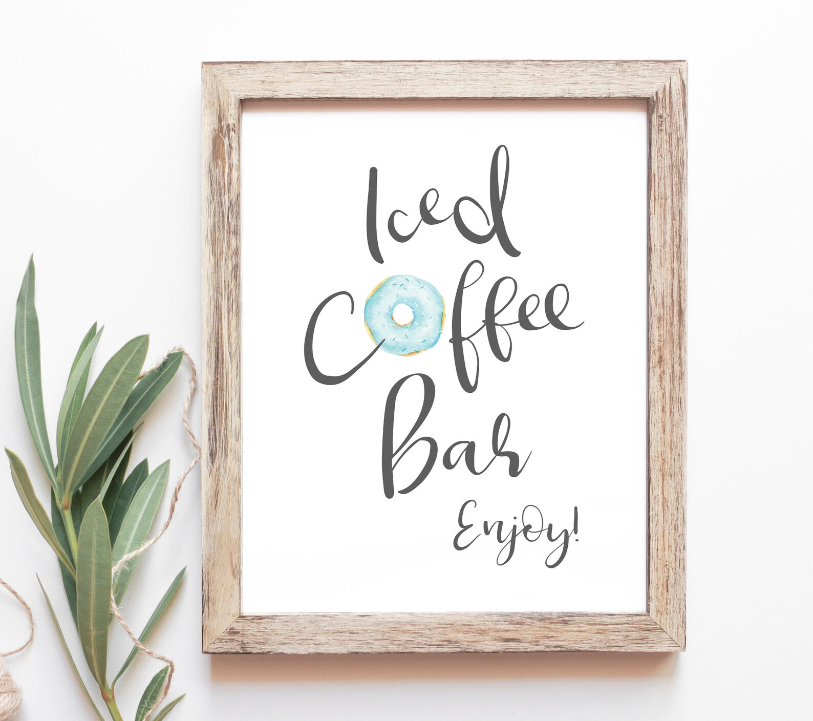 Iced Coffee Bar Sign Coffee and Donuts Sign Donut Party Etsy