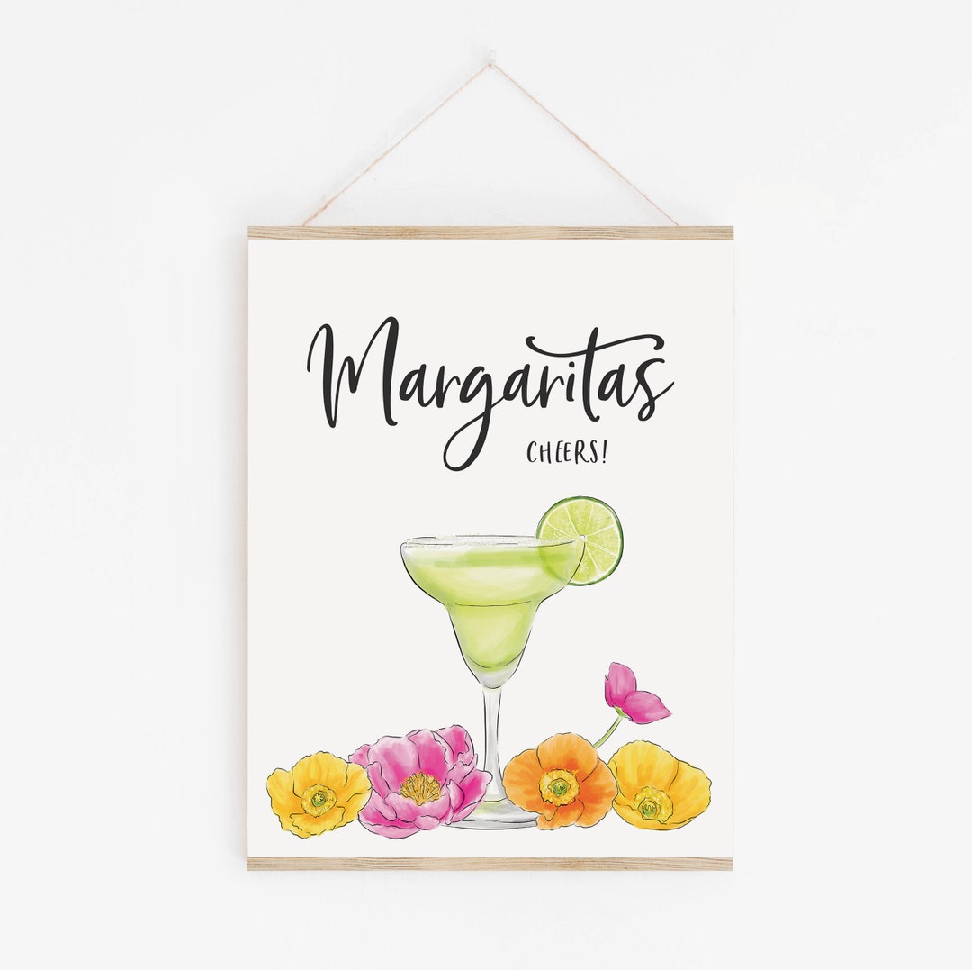 Margaritas Sign Margarita Bar Printable Fiesta Bar Sign Fiesta