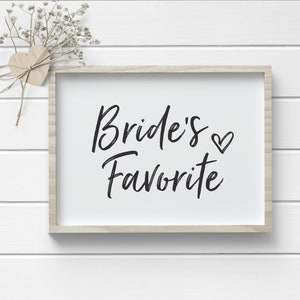 Bride&#39;s Favorite Wedding Favor Sign - Favorite Candy Favors - Wedding Favor Table Sign - Favorite Snack Favors - Bride and Groom Favorites