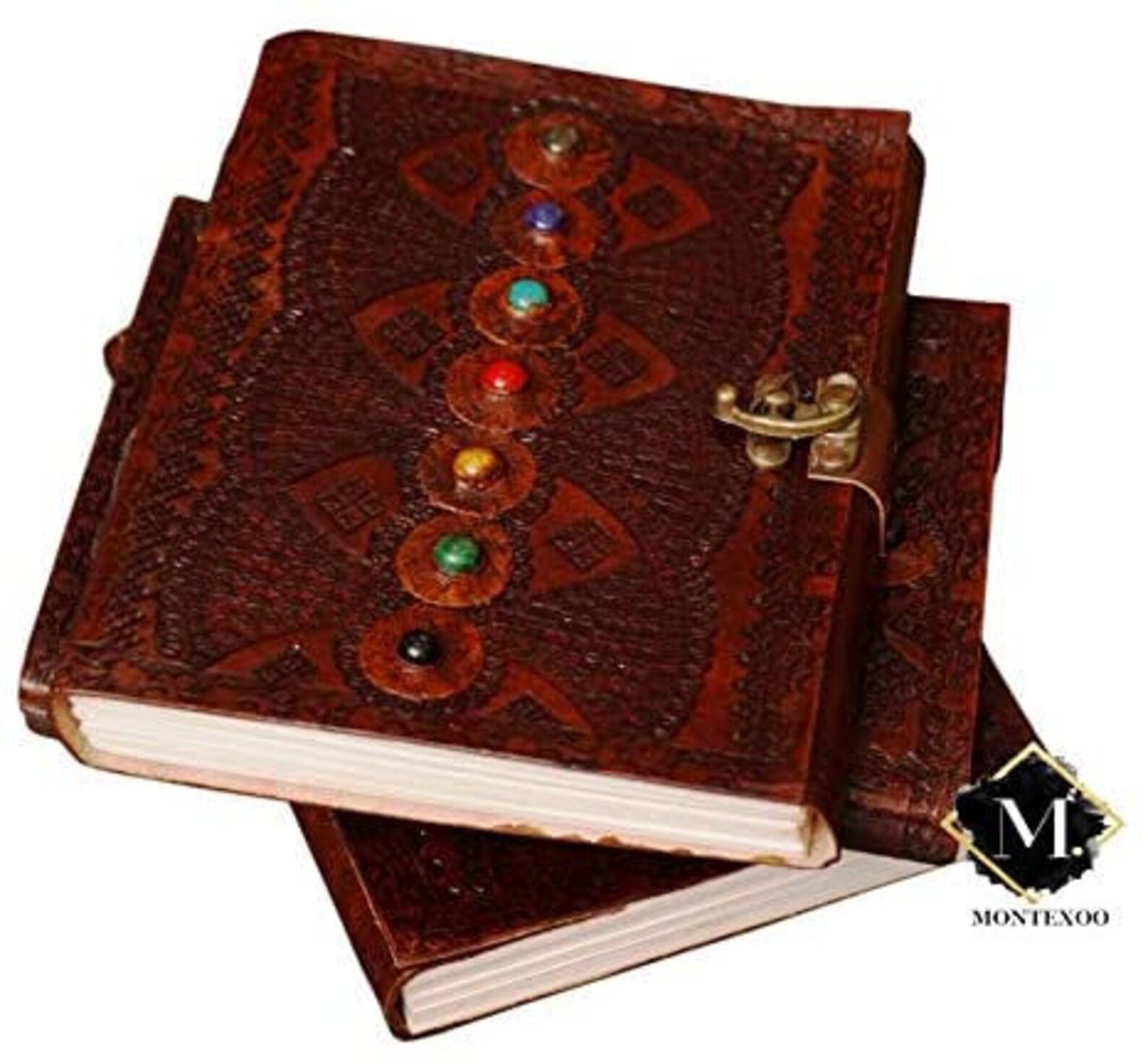 Leather Journal Diary Stone Sketchbook Notebook with Lock Etsy