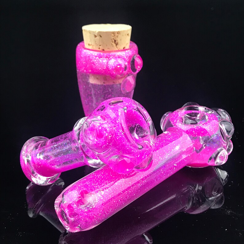 Glitter and liquid filled pipes with sparkle glitter that Etsy