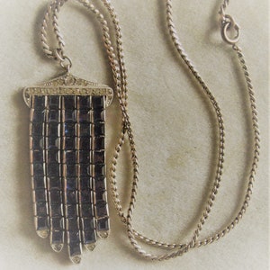 Art Deco Paste Flapper Necklace with Chanel Set Stones
