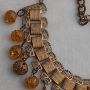 1930's Brass and Glass Fringe Necklace image 3