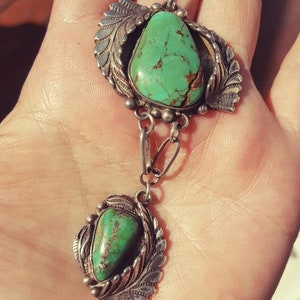 Old Pawn Navajo Turquoise Silver Pendant