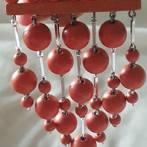 Aarikka  Finland Wood Beads Dangle Brooch