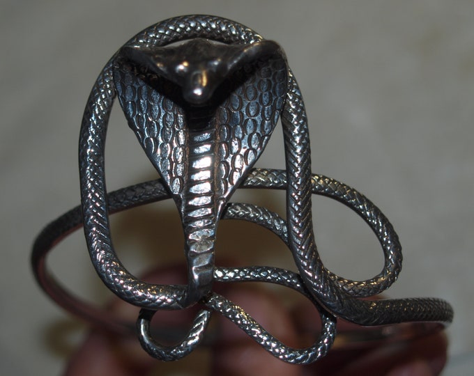 Detailed Sterling Cobra Snake Arm Bracelet Bizarre Series Etsy