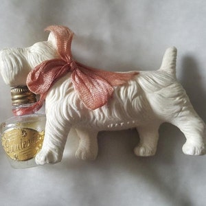 Vintage Gardenia Parfumfles Op Scottie Dog