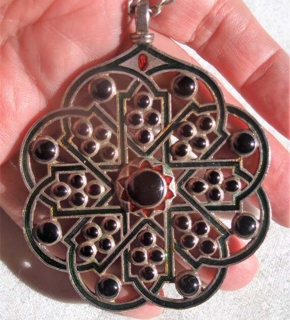 Boho Chic Enamelled Jewel Pendant Necklace