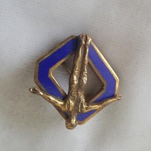 Art Deco enamelled Swimmer of Diver Award? Pin