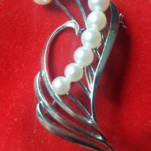 Broche vintage Mikimoto Akoya Pearl Spray