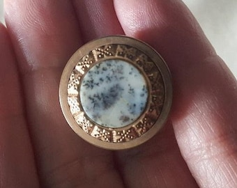 Victorian Batchlor Button With Mos Agate