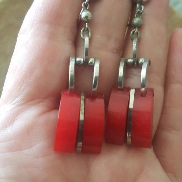 1930's Machine Age Jacob Bengal Earrings