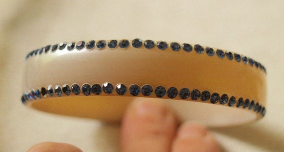 1920's blue rhinstone celluloid bracelet - image 2