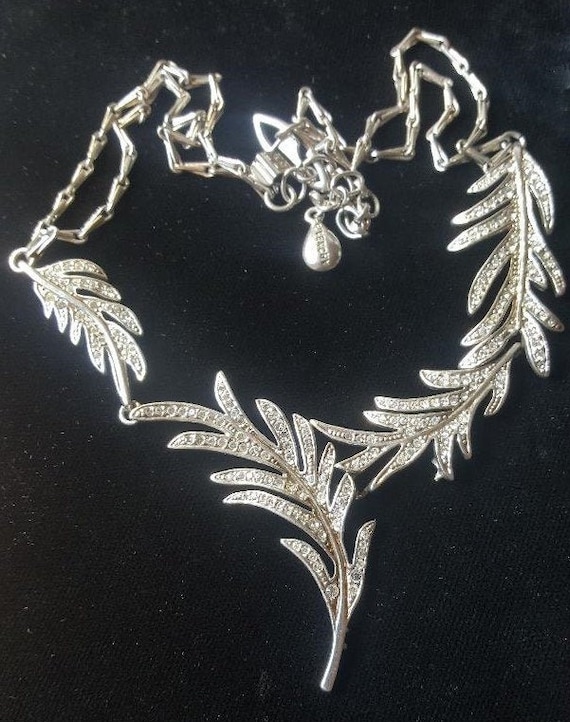 Vintage Givenchy Leaf Rhinestone Necklace Perfect for A Bride! - Etsy