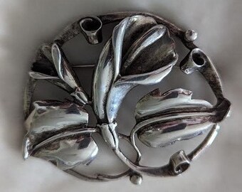 Broche grande Coro Sterling Cala Lily de 1940