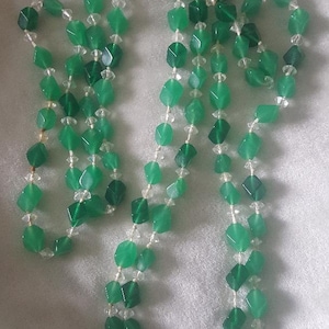 Long Green Glass Flapper Necklace