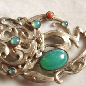 Large Mid Century Studio Art Glass Brooch