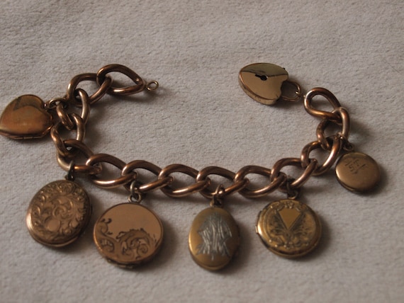 Victorian Multi Locket Bracelet With Heart Lock