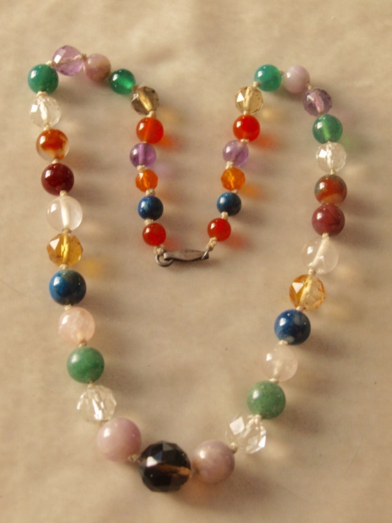 1930's Gemstone Harlequin Necklace