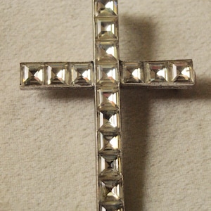 1920&#39;s Paste Sterling Cross Pendant Brooch Bizarre Series