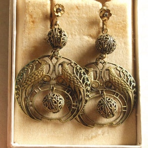Boucles d’oreilles Peacock Art Déco Flapper Dangle