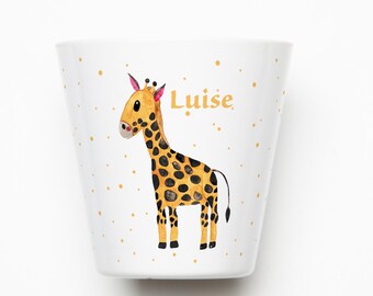 Personalized children's mug giraffe, gift for kindergarten children, mug with name, children's mug with name, children's cup with name