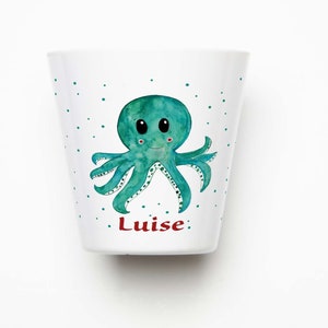 Children's mug octopus personalized, toothbrush mug with name