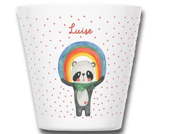 Children's mug panda personalized with rainbow, mug with name, children's mug with name, toothbrush mug with name