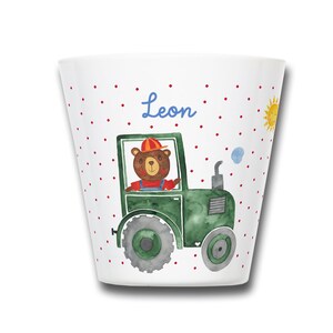 Children's mug bear tractor, personalized, mug with name, children's mug with name, children's mug with name