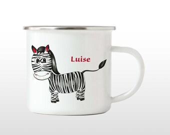 Enamel Cup Zebra Camping Cup Coffee Cup Enamel Mug Named Kids