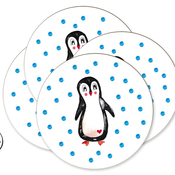 Aufkleber Pinguin, Mitgebsel Kindergeburtstag, Sticker für Kinder