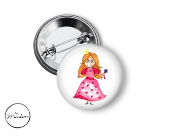 Princess button, children's birthday giveaway, princess birthday button