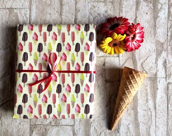 Wrapping paper ice cream