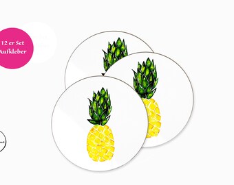 12 stickers pineapple sticker set children