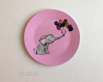 Children's Plate Elephant with name