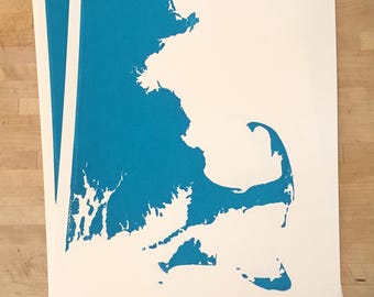 Cape Cod Screen Print Map