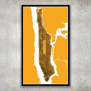 Manhattan Map, New York City Grid Map Print