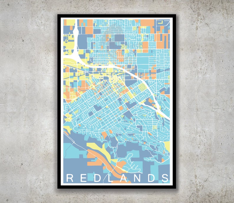 Redlands California Map, City Map Print - Etsy
