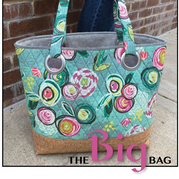 The Big Bag~ Bodobo Bags~ by Ticklegrass Designs~ Finished Size: 15.5" Wide X 14" High x 6.5" Deep