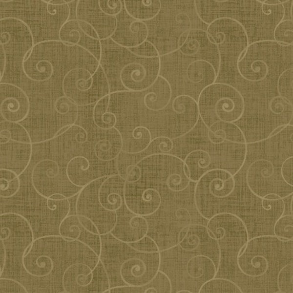 WHIMSY BASICS Collection Soothing Swirl Olive Yardage by Color Principle Licensed for Henry Glass & Co. #8945-66 100% Cotton