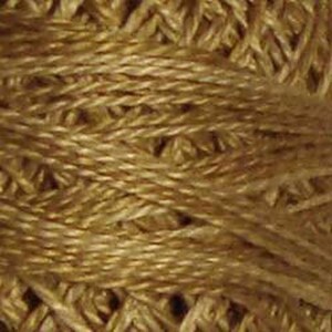 May include: Close-up of a textured, golden-brown yarn. The yarn is tightly woven, with visible strands creating a complex, interwoven pattern. The color is a warm, earthy tone, suggesting natural fibers. Ideal for crafting projects.