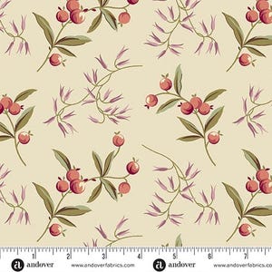 Dahlia Collection Coralberry Dawn Floral Yardage by Laundry Basket Quilts for Andover Fabrics Width (43&quot;/44&quot;) A-1375-L