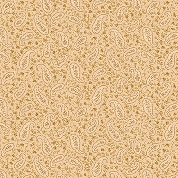 Butter Churn Basics Collection Paisley Vine Toss Beige Yardage by Kim Diehl Licensed for Henry Glass & Co. #1445-33 BEIGE 100% Cotton